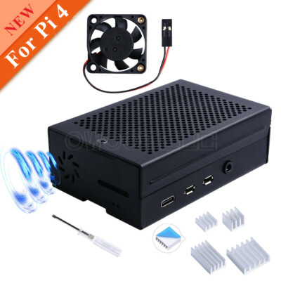 Owootecc Raspberry Pi 4 Aluminum Case,with Fan and Raspberry Pi Heatsink
