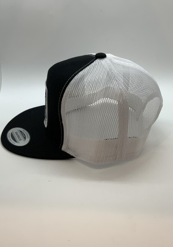 Lazy J Ranch Black & White Sunset Retro Classic Five Panel Trucker Hat - Picture 2 of 3