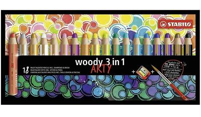 Stabilo Woody Pencil Crayons - 18 Colour Box - ARTY