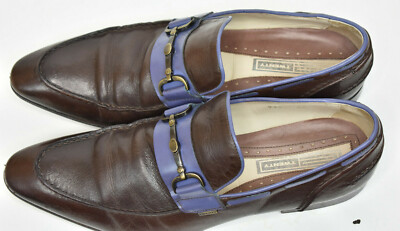 Vero Cuoio Classic Loafer Brown Leather Shoes Buckle Made In Italy Sz 9 Euro 42