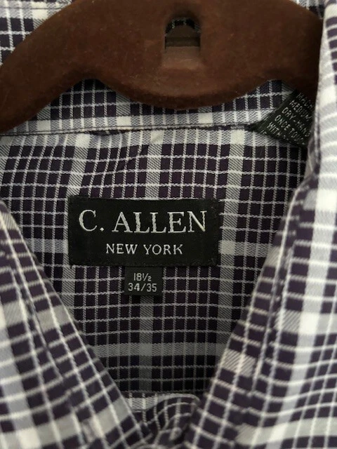 Camisa de vestir púrpura con botones C Allen New York para hombre  Foto 3 de 3