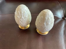 Lenox Woodleaf Salt & Pepper Shakers Set Gold Trim 1978 3" High Made in USA