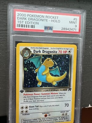 POKEMON DARK DRAGONITE PSA 9 TEAM ROCKET 1ST EDITION #5 HOLO MINT