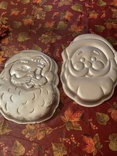 Santa claus cake or jello molds. 2 pieces