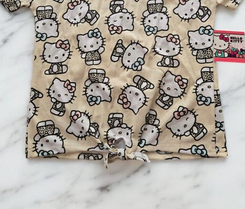 Sanrio Hello Kitty Tapioca Leopard Cheetah Print Top ~ NWT ~ Girls Size 8/10 - Picture 3 of 6