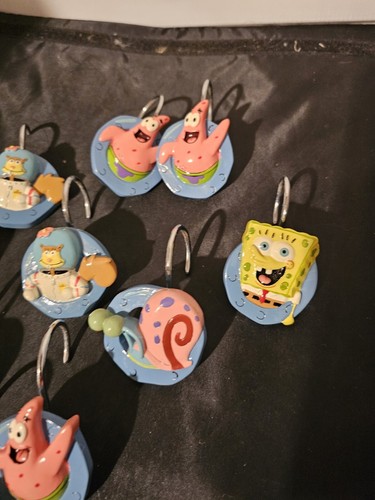 Sponge Bob Square Pants Themed Shower Curtain Hooks 10 - Picture 2 of 5