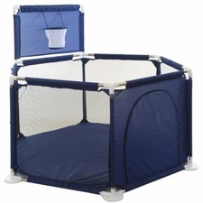 Portable Baby Ball Pit Playpen Playard Fence w/ Basketball Hoop R9