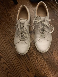 cream leather sneakers