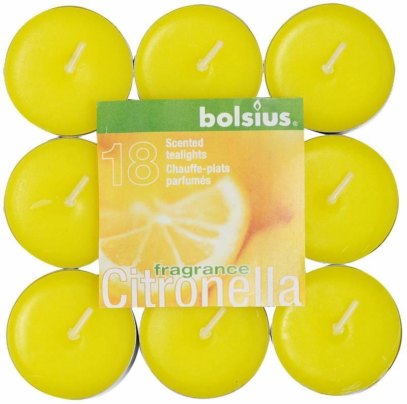 BOLSIUS TEALIGHT SCENTED CITRONELLA FRAGRANCE CANDLE PK OF 18 x 2. 36 CANDLES