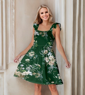 Bon Apple Tea Women's Ruffle Strap Dress