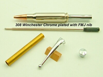 308 FMJ Chrome Bullet Pen kits #150