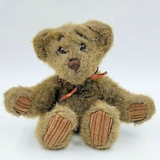 FIRST  MAIN MINKY SCHMINKY FAUX MINK TEDDY BEAR PLUSH STUFFED TOY RAWHIDE BOW