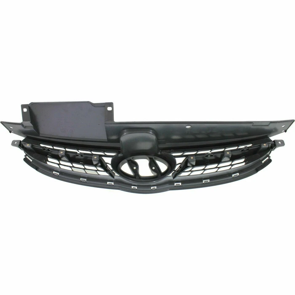 For 2011-2013 Hyundai Elantra Front New Grille Paintable Black & Chrome Plastic - Imagem 2 de 4