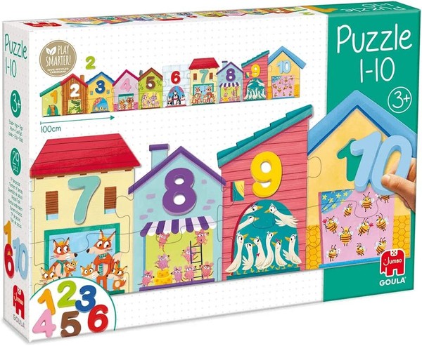 Jumbo / Goula 55260 - Buntes Puzzle Zahlen 1-10 - Holz - AB 3 Jahre # NEU OVP-image