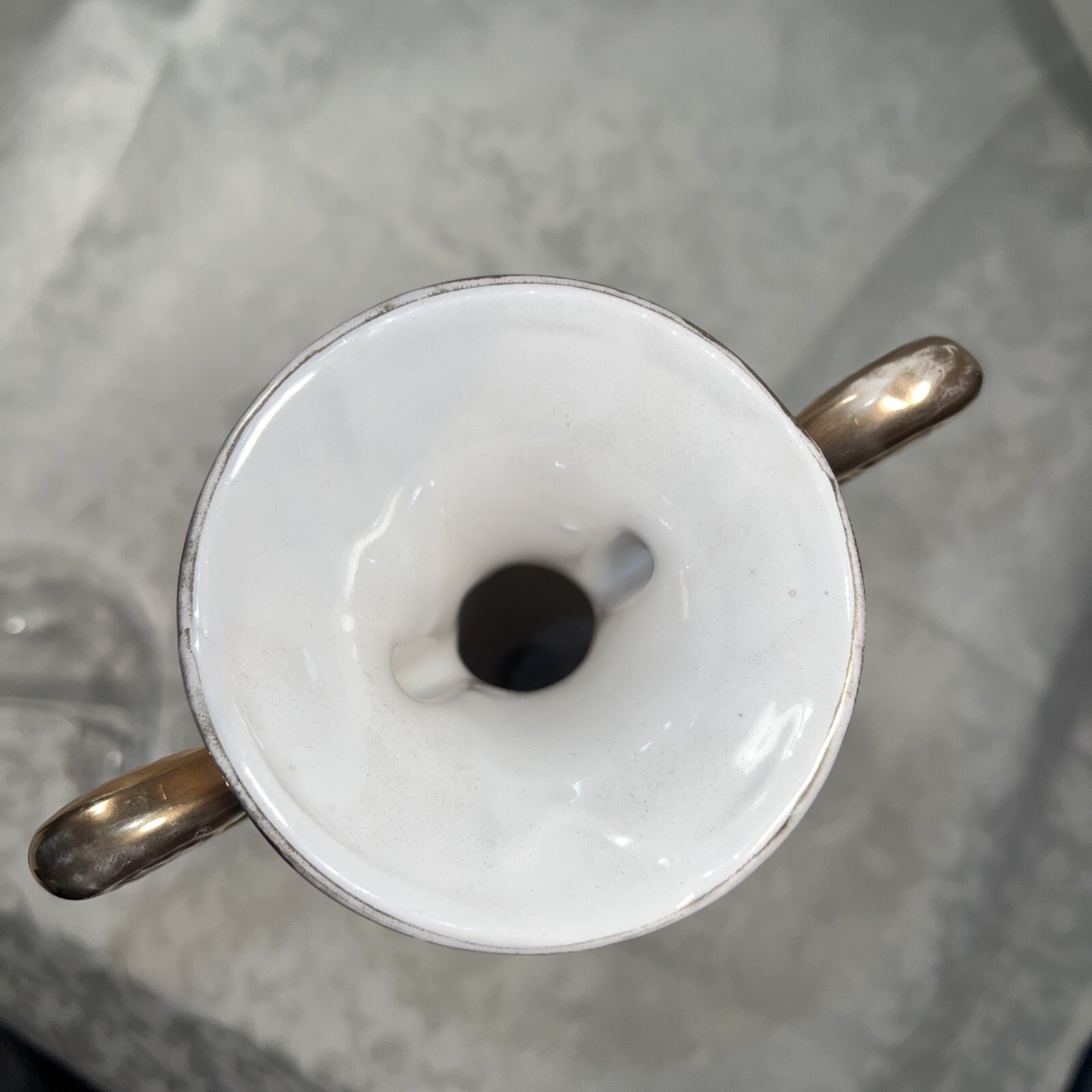 Vintage Italian C.A.L. Lucca Hand Painted Ceramic Vase Gold Gilded 10 3