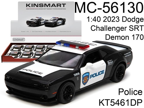 KINSMART 2023 Dodge Challenger SRT Demon 170 Police DIECAST TOY CAR 56130 - Picture 6 of 11