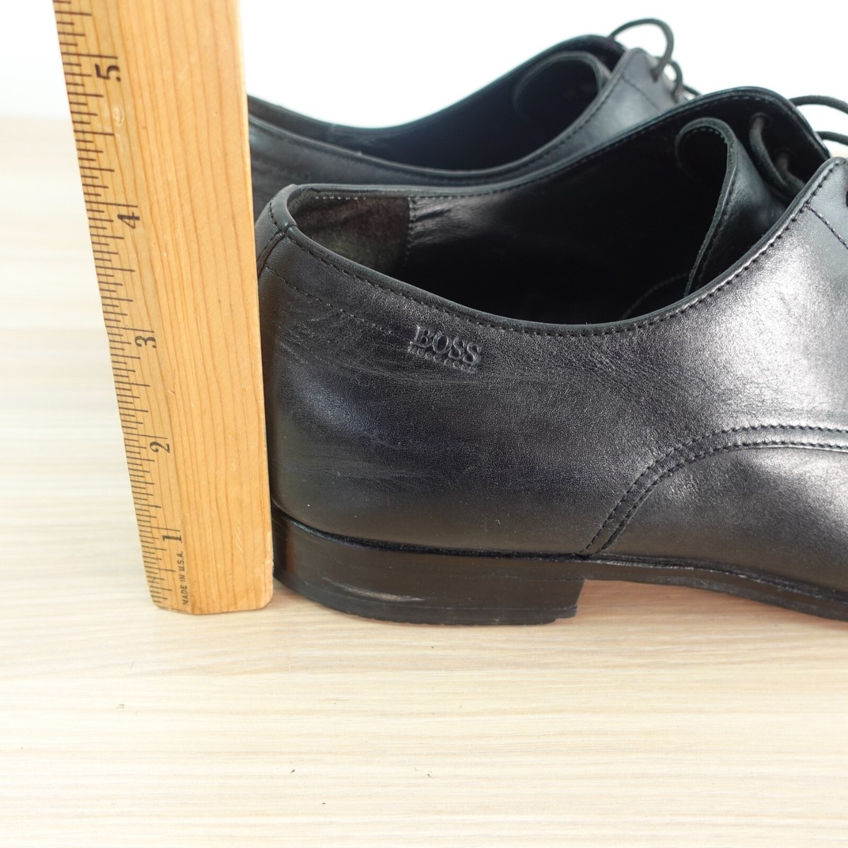 BOSS Hugo Boss Mens Dress Shoes 11 Black Derby Cuoio Formal  display picture 3
