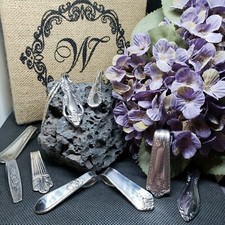 lot of 6 Spoon Ring necklace pendants stainless/plated wholesale silverware