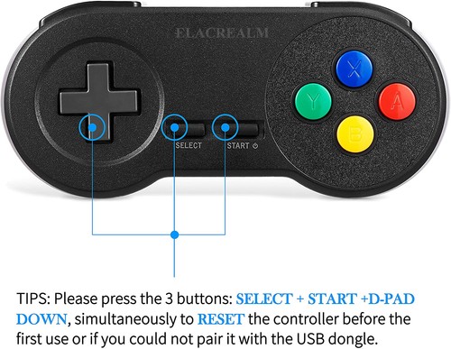 Wired/ Wireless SNES Controller USB Gamepad for PC MAC Raspberry Pi -Plug & Play - Picture 8 of 61
