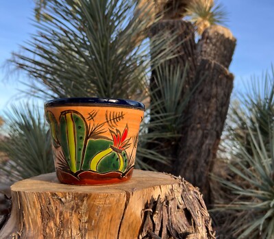 Handcrafted MINI 3.5-4  Talavera Clay Planter Hand Painted