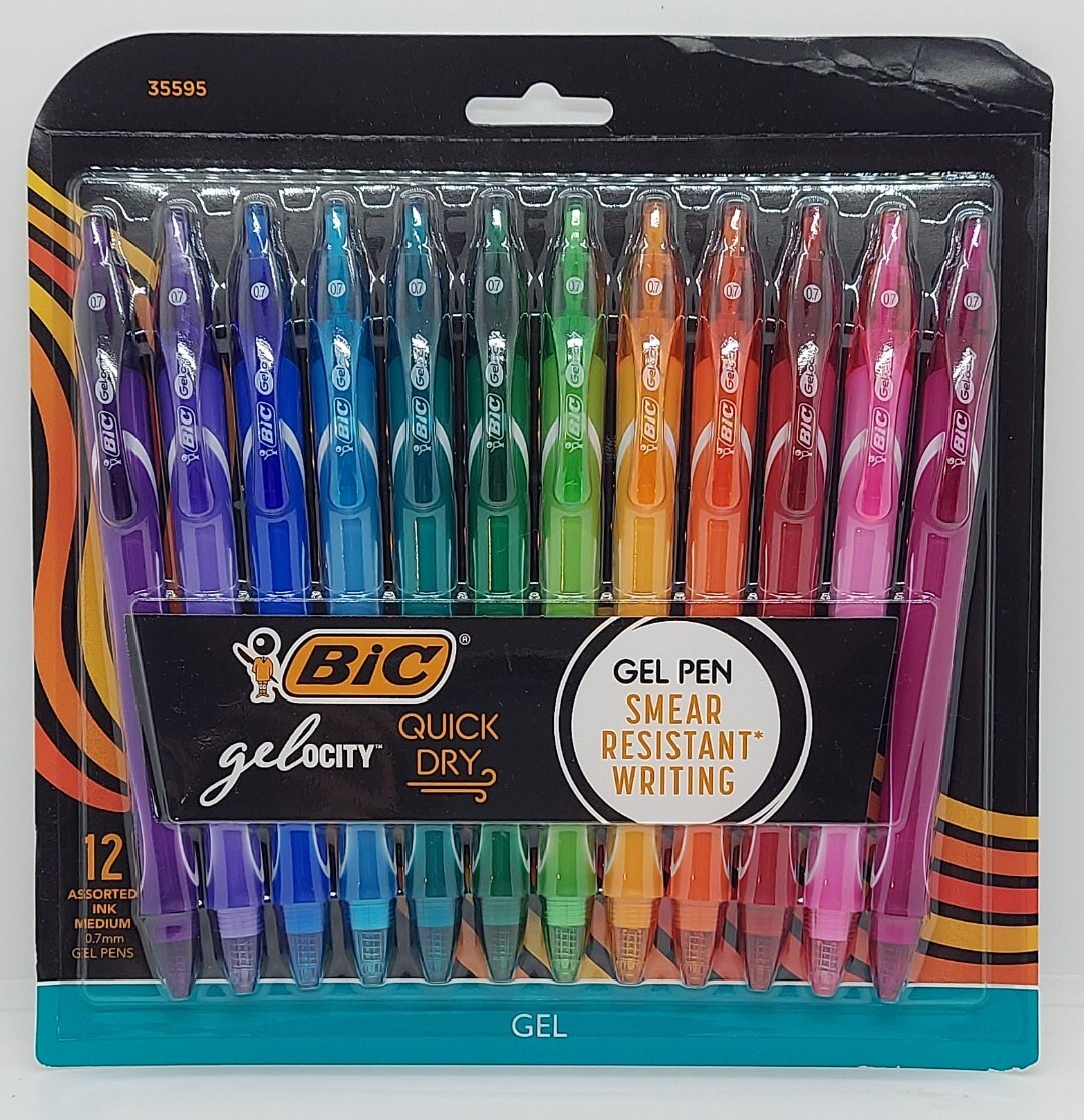 BIC Gelocity Quick Dry Gel Pens 0.7mm Medium Point Multicolor 12ct