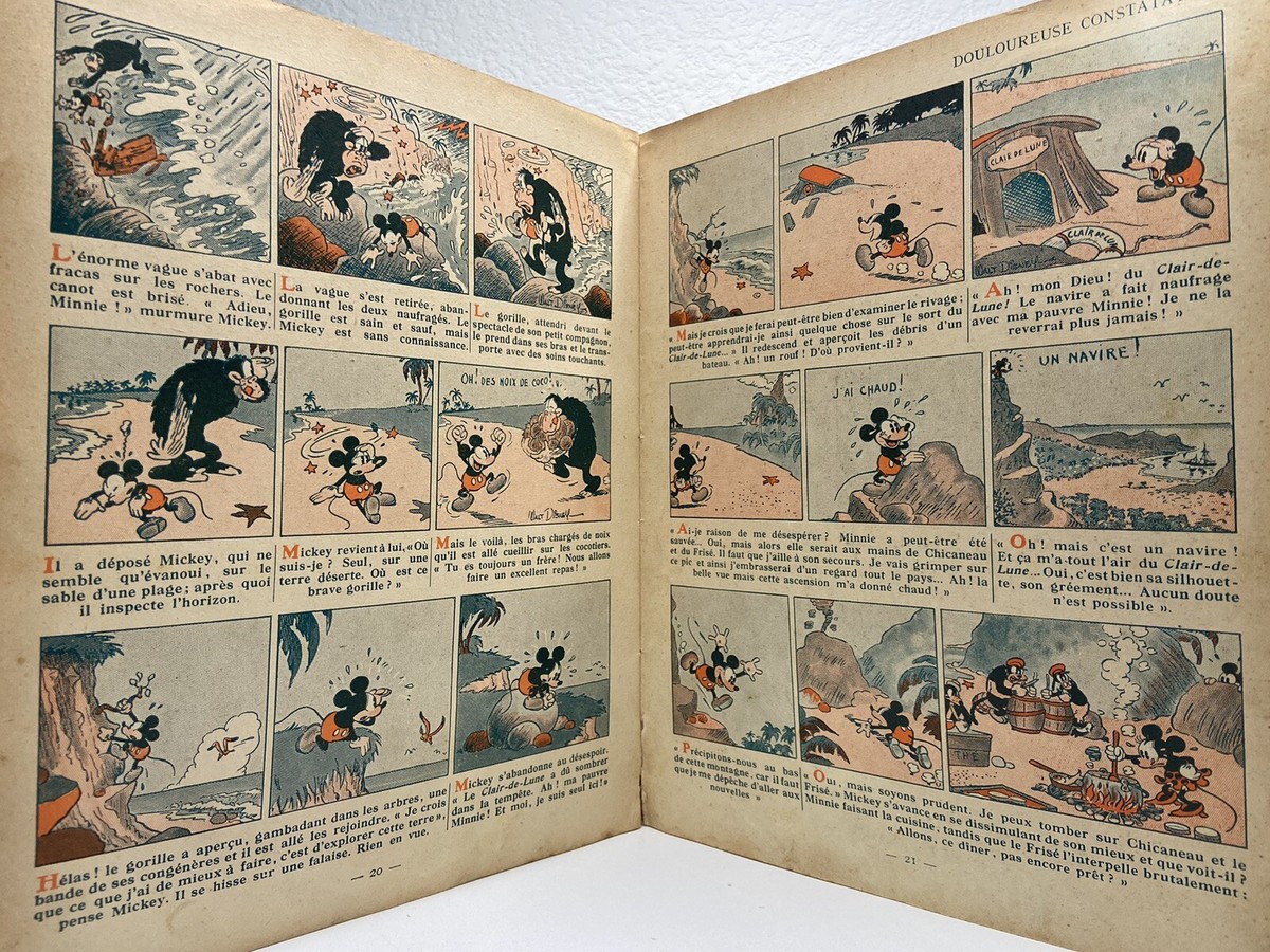 Mickey Mouse 1934 Book From France Rare Walt Disney Vintage Comic