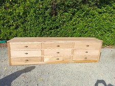 Grand Meuble De Métiers 9 Tiroirs Chêne Massif Bois Brut