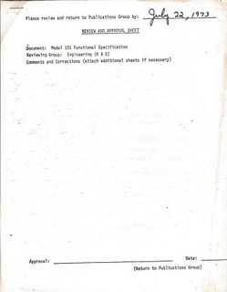 ITHistory (1973) CENTRONICS 101 Printer Functional Specification OF