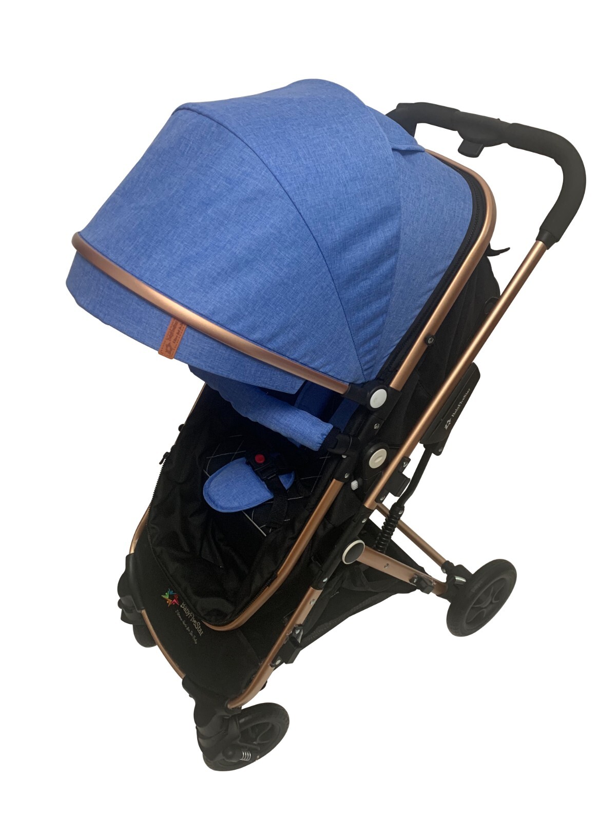 PASSEGGINO CARROZZINA PIEGHEVOLE BLU 2in1 PER BAMBINI BUGGY STROLLER POUSSETTE
