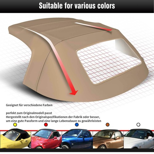 Capota convertible techo blando funda marrón para Mazda MX-5 I NA MX-5 II NB 1989-05 - Imagen 7 de 7