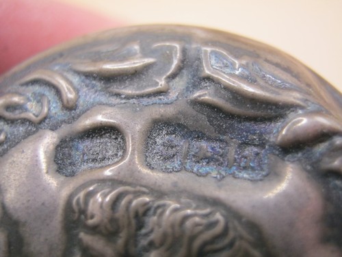 Antique Birmingham Sterling Silver & Glass Box Reynauls Cherubs Lid - Picture 3 of 5