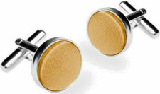 NEW = YELLOW COLORED - MEN'S - STAINLESS STEEL - FORMAL WEAR - "CUFF-LINK'S"