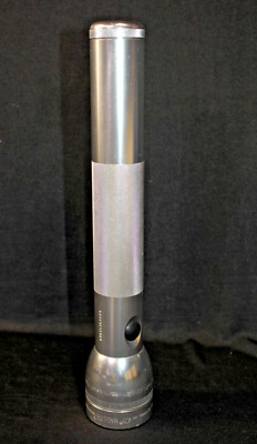 MAGLITE Push Button Flashlight Silver 3D Cell WORKS! Twist Focus Beam, plz read