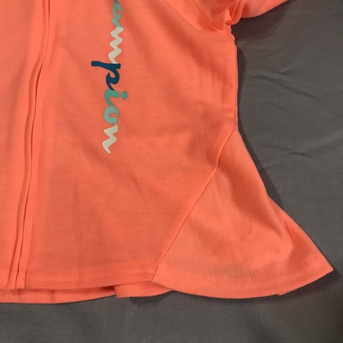 Champion Hoodie Girls 5 Orange Zip Up Long Sleeve Graphic Print - Picture 6 of 11