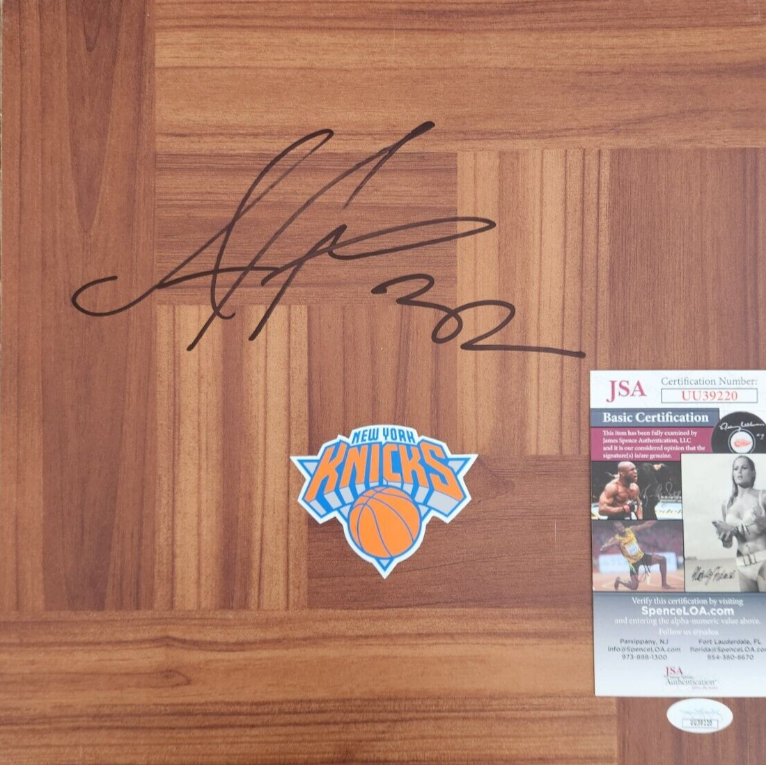Amar'e Stoudemire Autographed Signed New York Knicks Floorboard w/ JSA COA #UU39220 NY Amare 