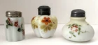 Antique Glass EAPG  (3) White Salt Shakers Lot A5 Milk Glass