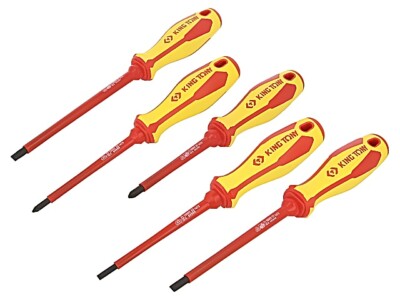 30605MR set: screwdriver Qty: 5 insulated Pozidriv , flat KING TONY