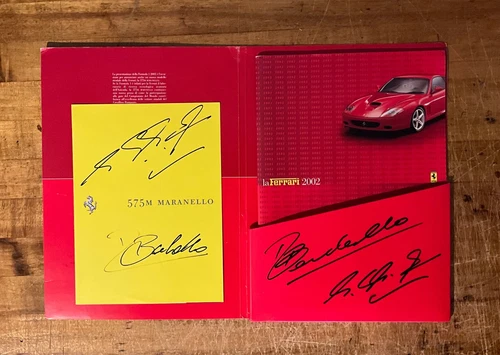 Ferrari 575 Maranello | Press Release | Signed Schumacher & Barichello 2x's