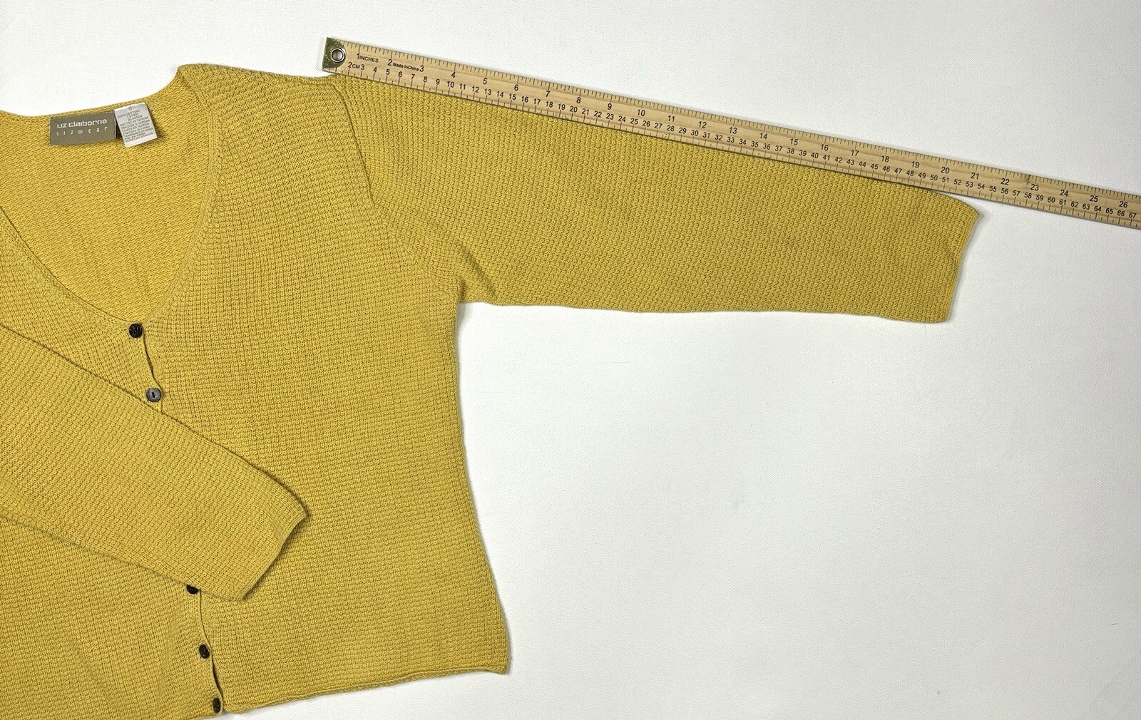 Liz Claiborne Cardigan Womens Small Yellow Long S… - image 9