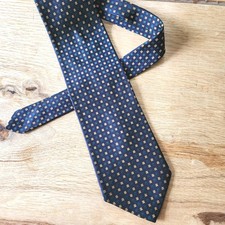 Vintage Brooks Brothers Makers Geometric Tie USA 58"x 3.5" All Silk Navy Blue