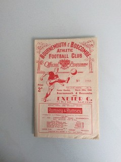 BOURNEMOUTH V EXETER CITY 29.03.1948 LEAGUE SOUTH GAME