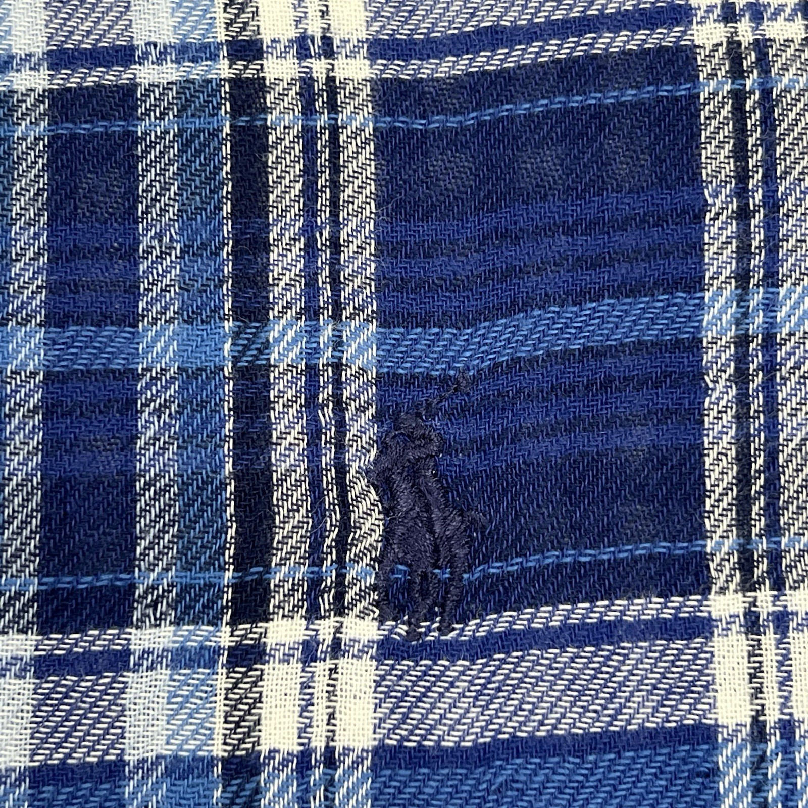 Polo Ralph Lauren camicia uomo taglia XL blu quadri flanella bottoni pony outdoor