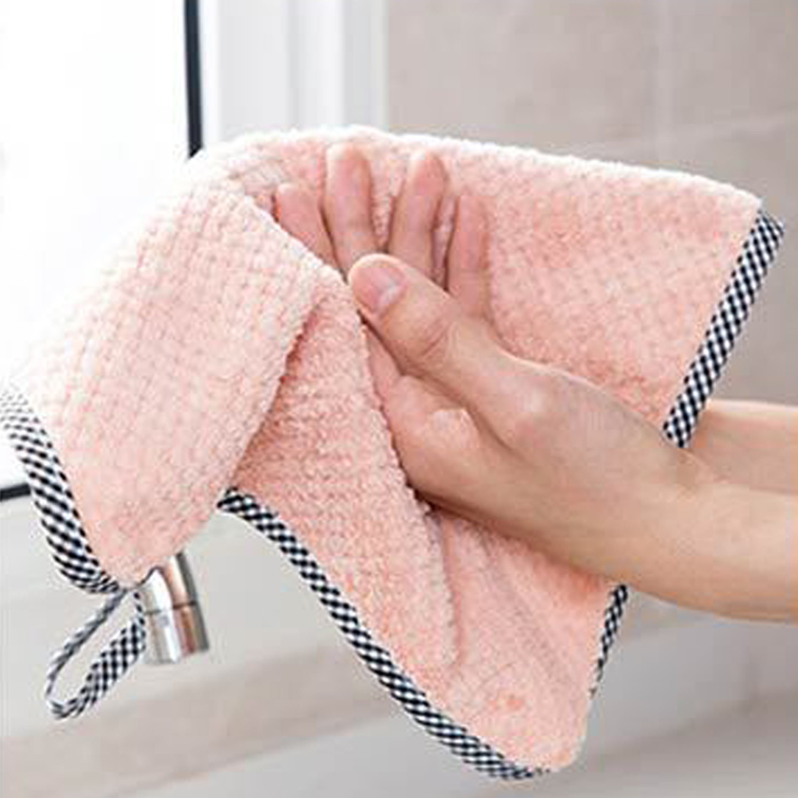 Kitchen Dish Towel Super Absorbent Versatile Soft Coral Velvet Dishcloth With Ha