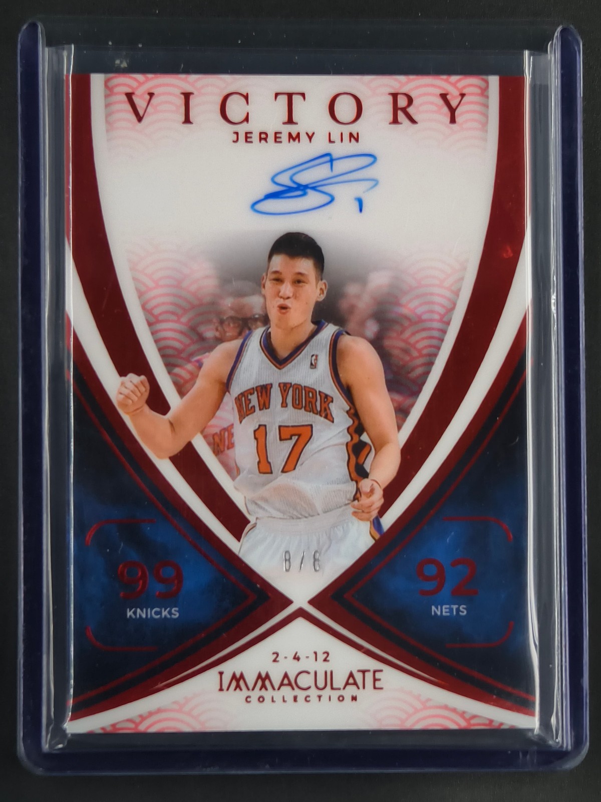Jeremy Lin 2024-25 Immaculate Collection Auto International Red 8/8 Victory [9hk