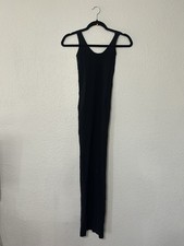 NWT Savage X Fenty Elegant Black Ribbed Sleeveless Maxi Slip Dress