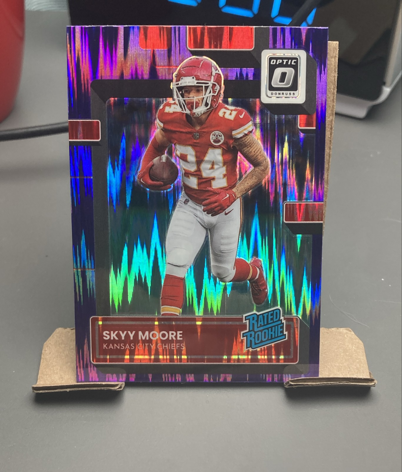 2022 Panini Donruss Optic - Rated Rookie Skyy Moore #224 Purple Shock Prizm (RC)