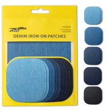 Denim Iron-on Jean Patches Inside Outside Strongest Glue 100 Cotton Assort...