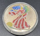 1999 American Eagle Walking Liberty Colorized 1 Oz Fine Silver One Dollar.
