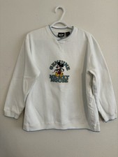Mickey Mouse Vintage Sweatshirt Jerry Leigh Large White Embroidered Large