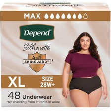 Depend Adult Diapers Maximum Absorbency X Large Black 48 Count 2 Pack Silhouette